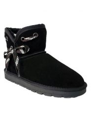 NICEBAY Skórzane botki zimowe "Batia" w kolorze czarnym rozmiar: 38. Czarne botki damskie NICEBAY, na zimę, z materiału, bez obcasa, bez zapięcia. Za 196.70 zł.