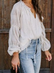 Milan Kiss Bluzka w kolorze kremowym rozmiar: M. Brązowe bluzki damskie Milan Kiss, m, bez wzorów, bez kołnierzyka, bez ramiączek. Za 104.99 zł.