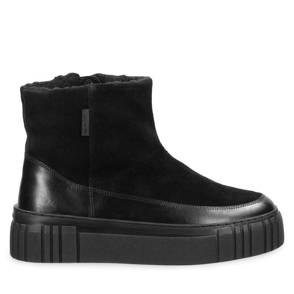 Botki Gant. Czarne botki damskie Gant, bez obcasa, na płaskiej podeszwie, bez zapięcia. Za 549.99 zł.