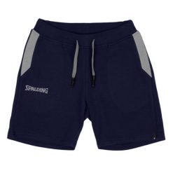 Szorty damskie Spalding Flow. Niebieskie spodenki sportowe damskie SPALDING, l, bez wzorów, z materiału, na fitness i siłownię. Za 159.90 zł.