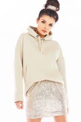 Spódniczka Mini na Gumce z Cekinami - Beżowa. Brązowe spódnice damskie Awama, l, bez wzorów, z materiału, mini. Za 183.90 zł.