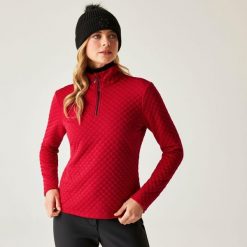 Bluza damska z suwakiem 1/4 Glamourize III Dare 2b. Czerwone bluzy damskie Dare 2b, na zimę, bez wzorów, z dzianiny, bez kaptura. W wyprzedaży za 199.99 zł.