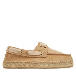 Espadryle Manebi. Brązowe espadryle damskie Manebi, bez wzorów, bez obcasa. Za 379.99 zł.