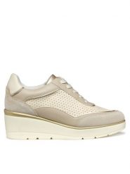 Geox Sneakersy D Ilde D55RAB 05422 C5AH6 Beżowy. Brązowe obuwie sportowe damskie Geox, ze skóry, bez zapięcia. Za 299.99 zł.