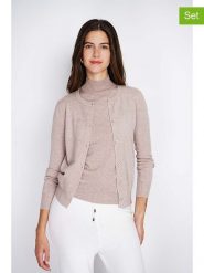 William de Faye 2-częściowy zestaw w kolorze beżowym rozmiar: 44. Brązowe golfy damskie William de Faye, bez wzorów, z kaszmiru, bez ramiączek. Za 173.99 zł.