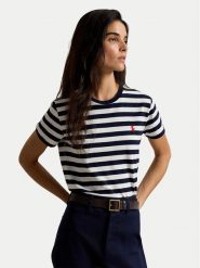Polo Ralph Lauren T-Shirt 211B17779003 Granatowy Regular Fit. Niebieskie t-shirty damskie Polo Ralph Lauren, m, bez wzorów, z bawełny, bez kołnierzyka. Za 399.99 zł.