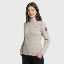 Bluza trekkingowa damska DEBBY rozpinana. Niebieskie bluzy damskie Aulp, m, bez wzorów, z dzianiny, bez kaptura. Za 139.99 zł.