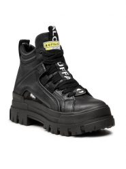Buffalo Botki Aspha Nc Mid BN16220451 Czarny. Czarne botki damskie Buffalo, ze skóry, bez obcasa, na płaskiej podeszwie, bez zapięcia. Za 529.99 zł.