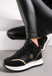 Czarne Ocieplane Sneakersy na Grubej Podeszwie Bellora. Czarne obuwie sportowe damskie Renee, bez zapięcia. Za 99.99 zł.