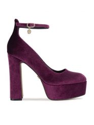 Nine West Czółenka WFA3040-1 Fioletowy. Fioletowe czółenka damskie Nine West, bez wzorów, z materiału, bez obcasa. Za 249.99 zł.