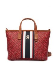 Tommy Hilfiger Torebka Th Monoplay Mini Tote Stripe Le AW0AW18389 Czerwony. Czerwone torebki klasyczne damskie Tommy Hilfiger, ze skóry, bez dodatków. Za 649.99 zł.