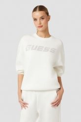 GUESS Damska bluza w kolorze ecru Cecilia, Rozmiar M. Brązowe bluzy damskie Guess, m, z aplikacjami, bez kaptura. W wyprzedaży za 327.99 zł.