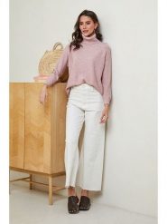 Soft Cashmere Golf w kolorze jasnoróżowym rozmiar: 38/40. Różowe golfy damskie Soft Cashmere, bez wzorów, z kaszmiru, bez ramiączek. Za 86.99 zł.