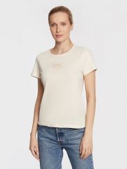 Lee Koszulka w kolorze beżowym rozmiar: S. Brązowe koszulki damskie Lee, s, bez wzorów, z bawełny, bez kołnierzyka, bez ramiączek. Za 69.99 zł.