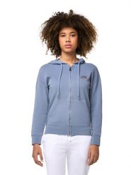 Bluza z kaptur na co dzień na siłownię. Niebieskie bluzy damskie LEONE 1947 APPAREL, xl, bez wzorów, z kapturem. Za 168.36 zł.