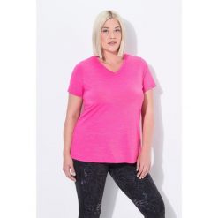 Damskie Bluzka funkcyjna wstawki z siateczki dekolt w serek rękaw 1/2. Czerwone koszulki sportowe damskie Ulla Popken, plus size, bez wzorów, z elastanu, bez ramiączek. W wyprzedaży za 159.99 zł.