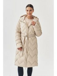 TATUUM Płaszcz pikowany "Gami" w kolorze kremowym rozmiar: 44. Brązowe płaszcze damskie TATUUM, bez wzorów, z tkaniny, bez kaptura. Za 482.45 zł.