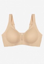 Jasnobeżowy Biustonosz z Prążkowanego Materiału Ezimere. Brązowe biustonosze Born2be, bez wzorów, prążkowane. Za 59.99 zł.