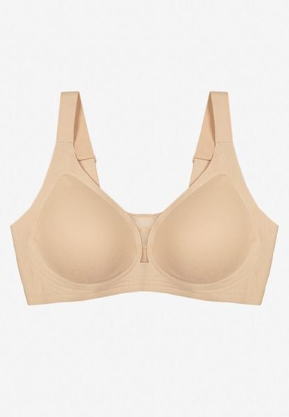 Jasnobeżowy Biustonosz z Prążkowanego Materiału Ezimere. Brązowe biustonosze Born2be, bez wzorów, prążkowane. Za 54.99 zł.