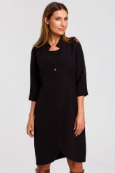 Sukienka marynarka elegancka żakietowa asymetryczna midi czarna. Czarne marynarki i żakiety damskie Stylove, xl, bez wzorów, biznesowe. Za 329.00 zł.
