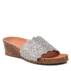 Klapki Clara Barson. Szare klapki damskie Clara Barson, bez wzorów, bez obcasa, bez zapięcia. Za 65.99 zł.