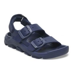 Sandały Birkenstock Mogami As 1026782 niebieskie. Niebieskie sandały damskie bez wzorów, z materiału, bez obcasa, bez zapięcia. Za 475.92 zł.