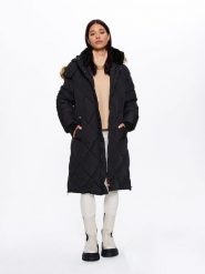 CANADA weather gear Płaszcz zimowy w kolorze czarnym rozmiar: XL. Czarne płaszcze damskie CANADA weather gear, na zimę, xl, bez wzorów, z puchu, bez kaptura. Za 372.43 zł.