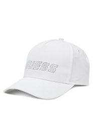 Guess Czapka z daszkiem V5GZ01 WO08O Biały. Białe czapki z daszkiem damskie Guess, z aplikacjami, z bawełny. Za 79.99 zł.