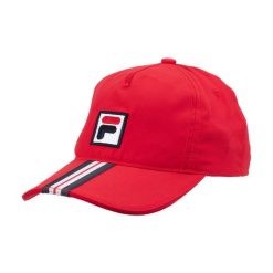 Czapka tenisowa z dzaszkiem Fila Cap Bobby. Czerwone czapki z daszkiem damskie Fila, bez wzorów, z materiału. Za 79.00 zł.