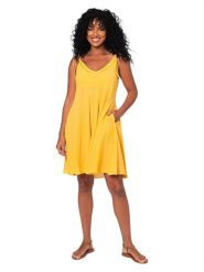 Aller Simplement Sukienka w kolorze żółtym rozmiar: 34-40. Żółte sukienki damskie Aller Simplement, bez wzorów, z bawełny, bez ramiączek. Za 78.99 zł.