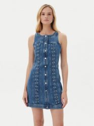 Guess Sukienka 175261 Niebieski Classic Fit. Niebieskie sukienki damskie Guess, z aplikacjami, z bawełny, bez ramiączek. Za 679.99 zł.