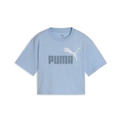 Młodzieżowa krótka koszulka Essentials 2 Colour z logo PUMA No. 1 PUMA. Niebieskia bluzki damskie Puma, l, bez wzorów, z gumy, młodzieżowe, bez kołnierzyka, bez ramiączek. Za 79.00 zł.