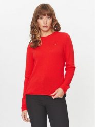 Tommy Hilfiger Sweter WW0WW40264 Pomarańczowy Regular Fit. Brązowe swetry klasyczne damskie Tommy Hilfiger, xxl, z wełny, bez kołnierzyka. Za 299.99 zł.