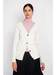 ASSUILI Kardigan w kolorze białym rozmiar: 36. Białe kardigany damskie Assuili, bez wzorów. Za 113.99 zł.