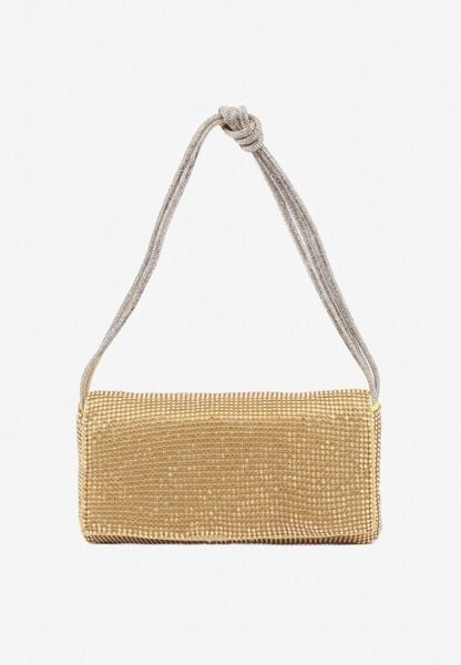 Złota Torebka Kopertówka Vices Ozdobiona Cyrkoniami Develia. Żółte torebki klasyczne damskie Renee, małe, bez dodatków. Za 89.99 zł.