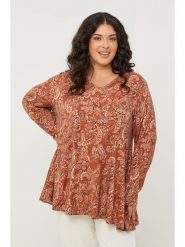 Curvy Lady Bluzka w kolorze pomarańczowym rozmiar: 48/50. Pomarańczowe bluzki damskie Curvy Lady, bez wzorów, z bawełny, klasyczne, bez kołnierzyka, bez ramiączek. Za 143.99 zł.