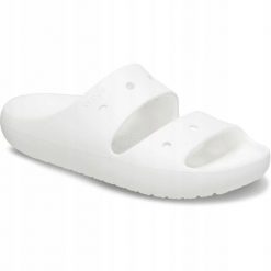 Klapki Dla Dorosłych Crocs Classic V2 Sandal. Szare klapki damskie Crocs, bez wzorów, z materiału, bez obcasa, bez zapięcia. Za 135.99 zł.
