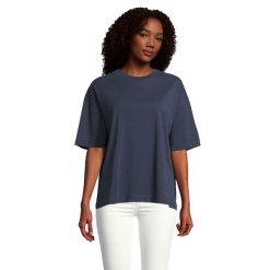 Koszulka Damska Boxy Oversized T-shirt. Niebieskie bluzki damskie SOL'S, s, bez wzorów, sportowe, bez kołnierzyka, bez ramiączek. Za 75.99 zł.