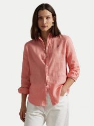 Polo Ralph Lauren Koszula 211970730012 Koralowy Classic Fit. Pomarańczowe koszule damskie Polo Ralph Lauren, xxl, bez wzorów, ze lnu, bez kołnierzyka, bez ramiączek. Za 409.99 zł.