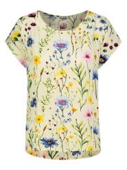 Sublevel Bluzka w kolorze jasnożółtym ze wzorem rozmiar: M. Żółte bluzki damskie Sublevel, m, bez wzorów, z wiskozy, bez kołnierzyka, bez ramiączek. Za 60.99 zł.
