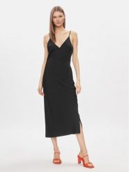Calvin Klein Sukienka letnia K20K206776 Czarny Regular Fit. Czarne sukienki damskie Calvin Klein, bez wzorów, z syntetyku, bez ramiączek. Za 489.99 zł.