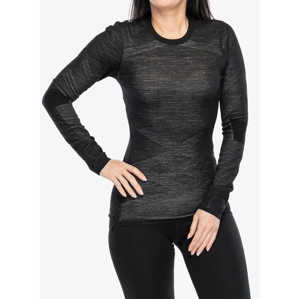 Bluza termoaktywna damska Smartwool Intraknit Merino 200 Crew. Czarne bluzy damskie Smartwool, xs, bez wzorów, bez kaptura. Za 489.99 zł.