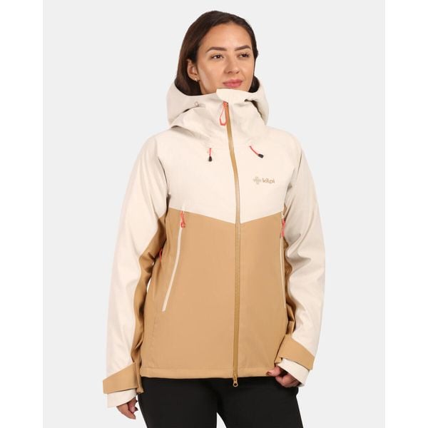 Damska kurtka typu hardshell Kilpi TRINITY-W. Brązowe kurtki damskie Kilpi, na zimę, bez wzorów, z hardshellu, bez kaptura. Za 835.17 zł.