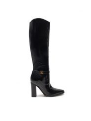 Guess Kozaki Lendy2 FLFLDY ELE11 Czarny. Czarne kozaki damskie Guess, ze skóry, bez obcasa, na słupku, bez zapięcia. Za 894.00 zł.