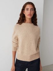 OPUS Sweter "Panep" w kolorze beżowym rozmiar: 40. Brązowe swetry klasyczne damskie Opus, bez kołnierzyka. Za 173.99 zł.