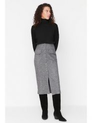 Trendyol Spódnica w kolorze szarym rozmiar: 36. Szare spódnice damskie Trendyol, bez wzorów, midi. Za 91.34 zł.