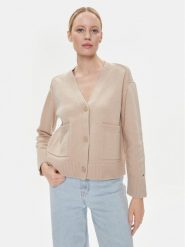 Tommy Hilfiger Kardigan WW0WW39922 Beżowy Relaxed Fit. Brązowe kardigany damskie Tommy Hilfiger, m, bez wzorów, z syntetyku. Za 439.99 zł.