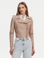 Elisabetta Franchi Kurtka skórzana GD-47Z-51E2-V1200 Beżowy Regular Fit. Brązowe kurtki damskie Elisabetta Franchi, bez wzorów, ze skóry, bez kaptura. Za 2,989.00 zł.