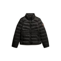 Damska kurtka puchowa Superdry Fuji. Czarne kurtki damskie Superdry, na zimę, s, bez wzorów, z materiału, bez kaptura. Za 565.30 zł.