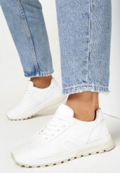 Białe Sneakersy Sznurowane Yerotte. Białe obuwie sportowe casual damskie Born2be. Za 79.99 zł.